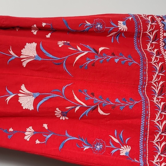 ANTHROPOLOGIE AKEMI + KIN "Lila" Embroidered Linen Blend Floral Dress Size XS - Picture 5 of 16